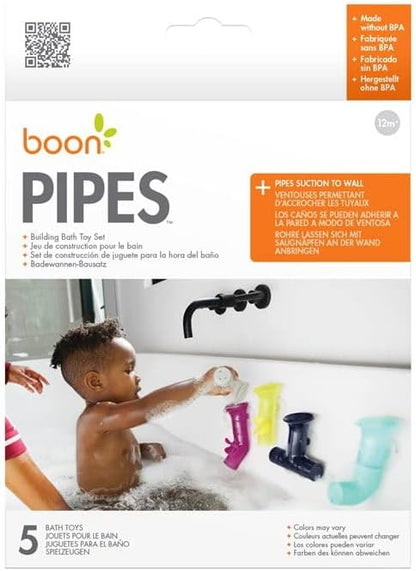 Boon PIPES Building Bath Toy Set - Plum / Multi