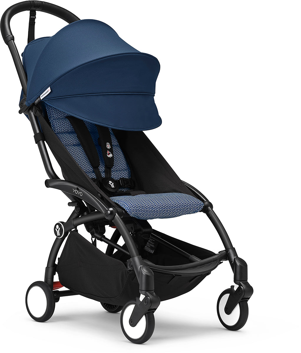 Stokke YOYO3 Ultra Compact 6+ Stroller (One Box) - Black / Air France Blue