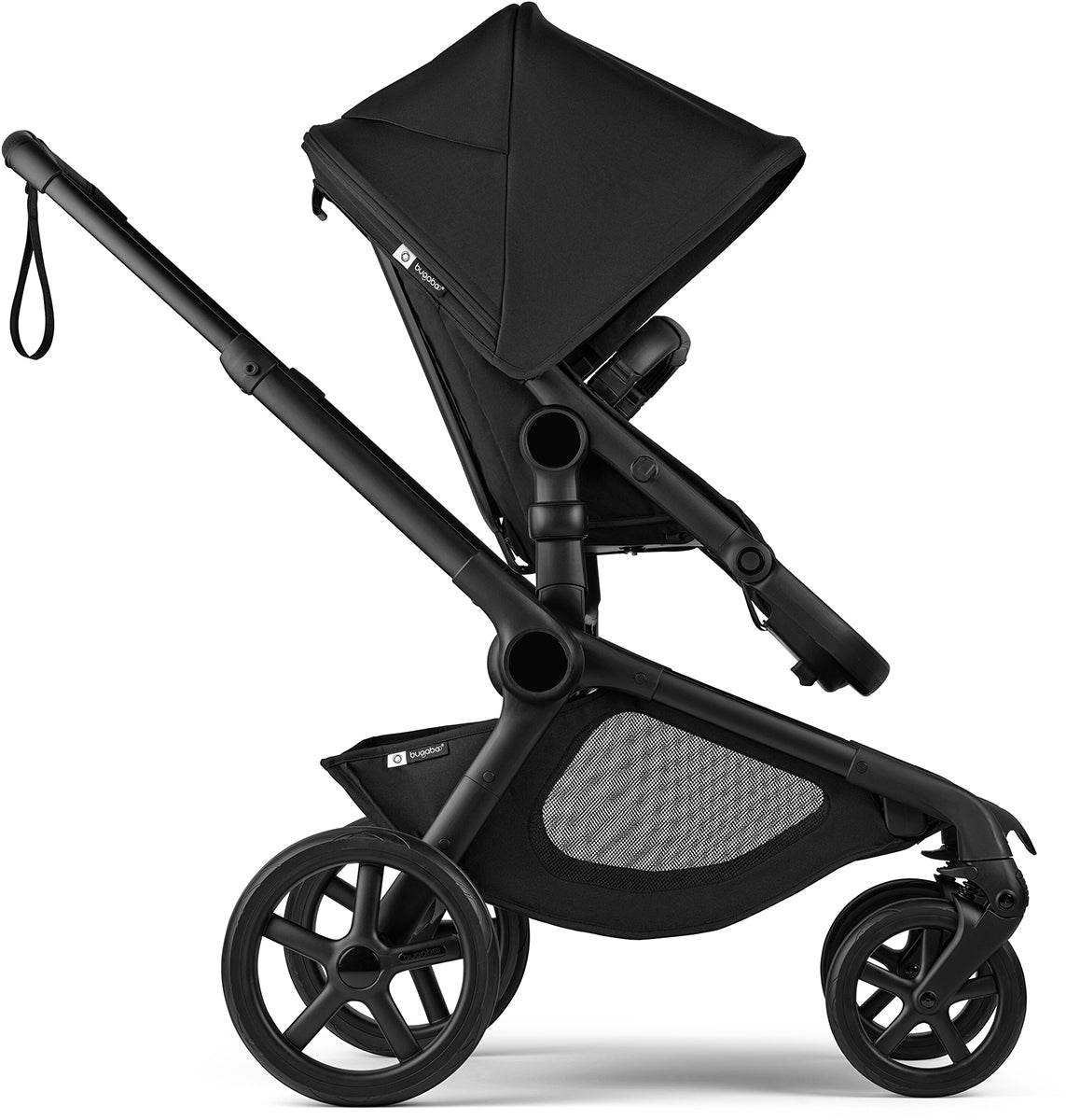 Bugaboo Kangaroo All-Position Newborn Double Stroller Bundle - Black / Dark Cherry / Dark Cherry