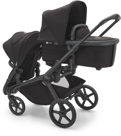 Bugaboo Kangaroo All-Position Newborn Double Stroller Bundle - Black / Desert Taupe / Desert Taupe