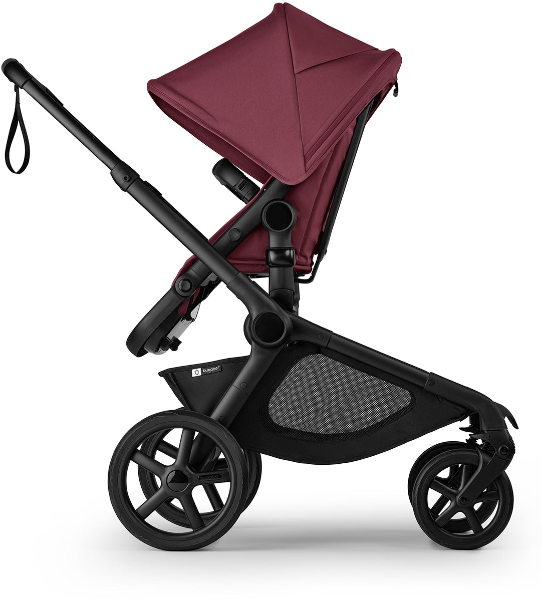 Bugaboo Kangaroo Complete Single-to-Double Stroller - Black / Dark Cherry / Dark Cherry