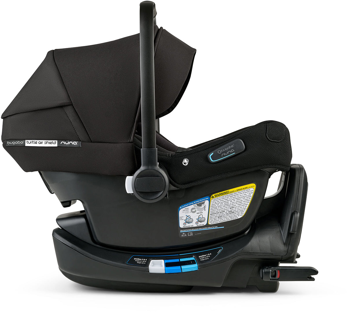 Bugaboo Kangaroo Complete + Turtle Air Shield By Nuna Travel System Bundle - Black / Midnight Black / Midnight Black / Black