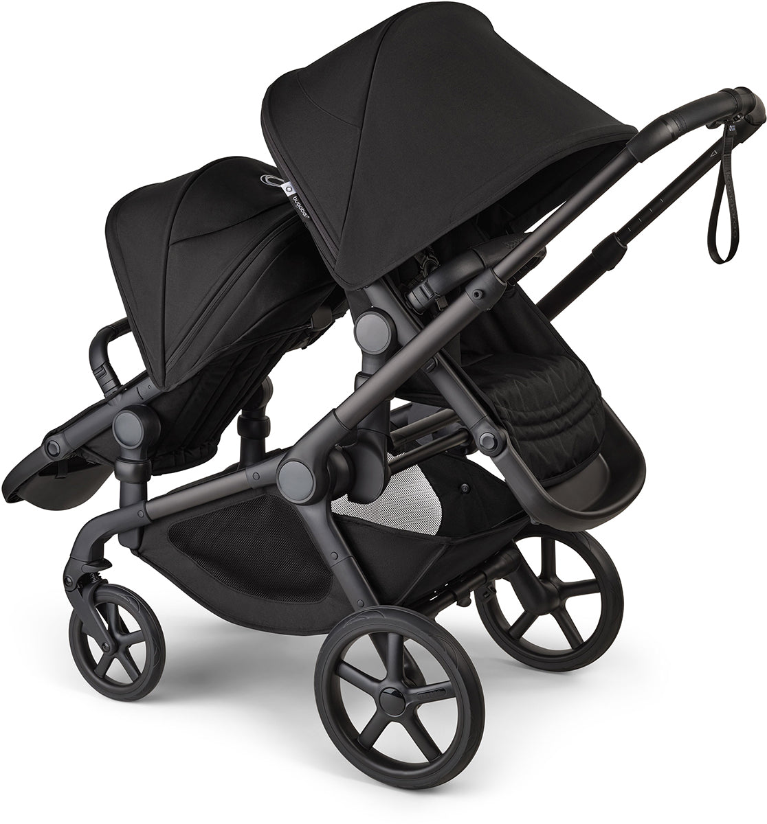 Bugaboo Kangaroo Double Stroller Bundle - Black / Midnight Black / Misty White