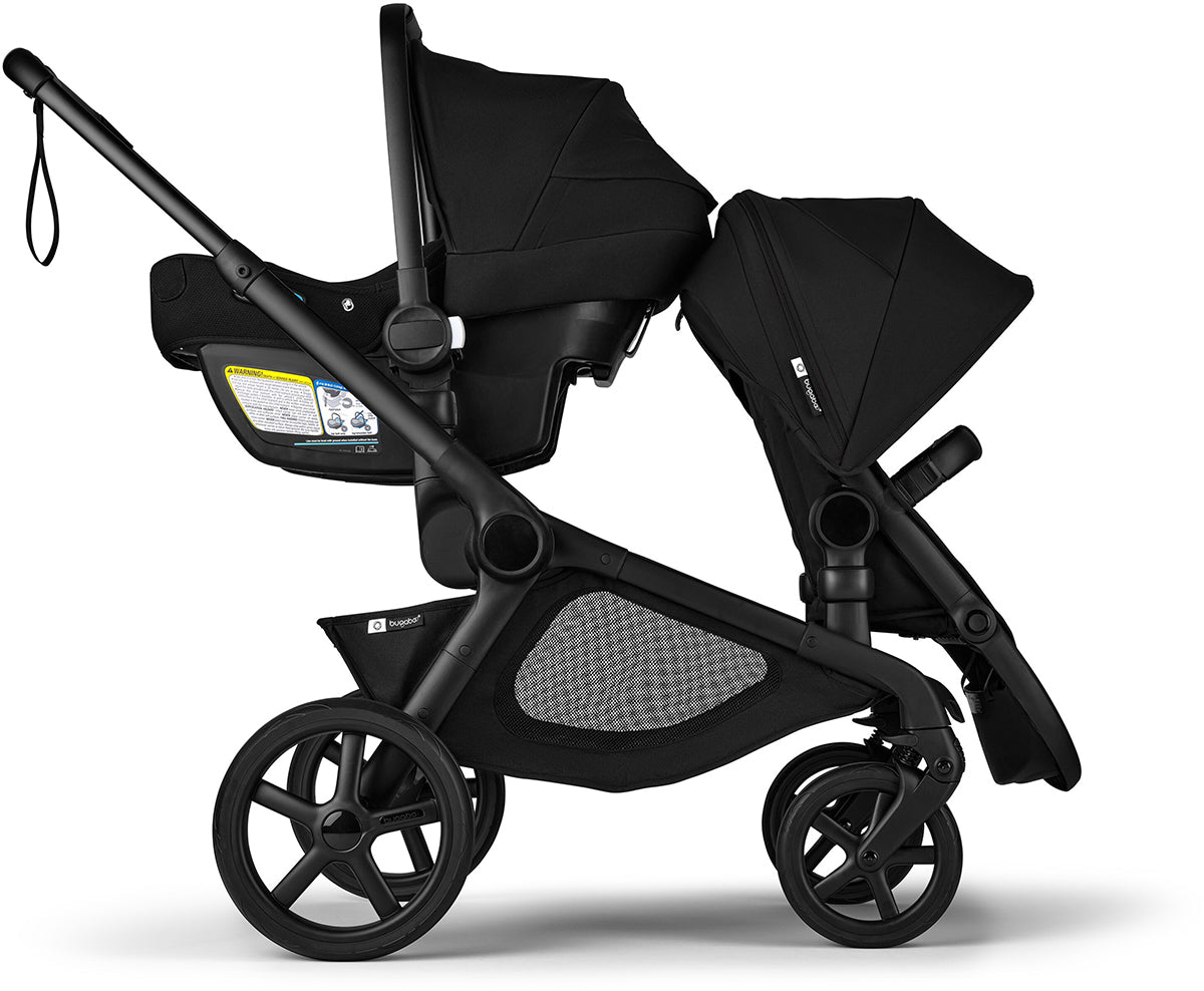 Bugaboo Kangaroo Double Stroller + Turtle Air Shield By Nuna Travel System Bundle - Black / Desert Taupe / Desert Taupe / Black