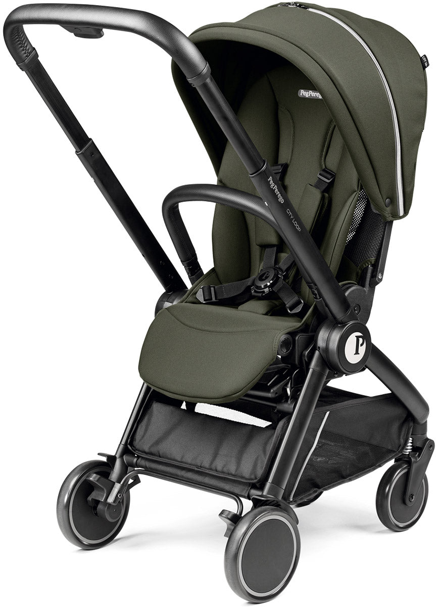 Peg Perego City Loop Stroller Bundle - Black / Metal