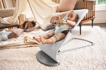 BabyBjorn Bouncer Bliss, Dark Gray Frame Woven Melange, Light Gray