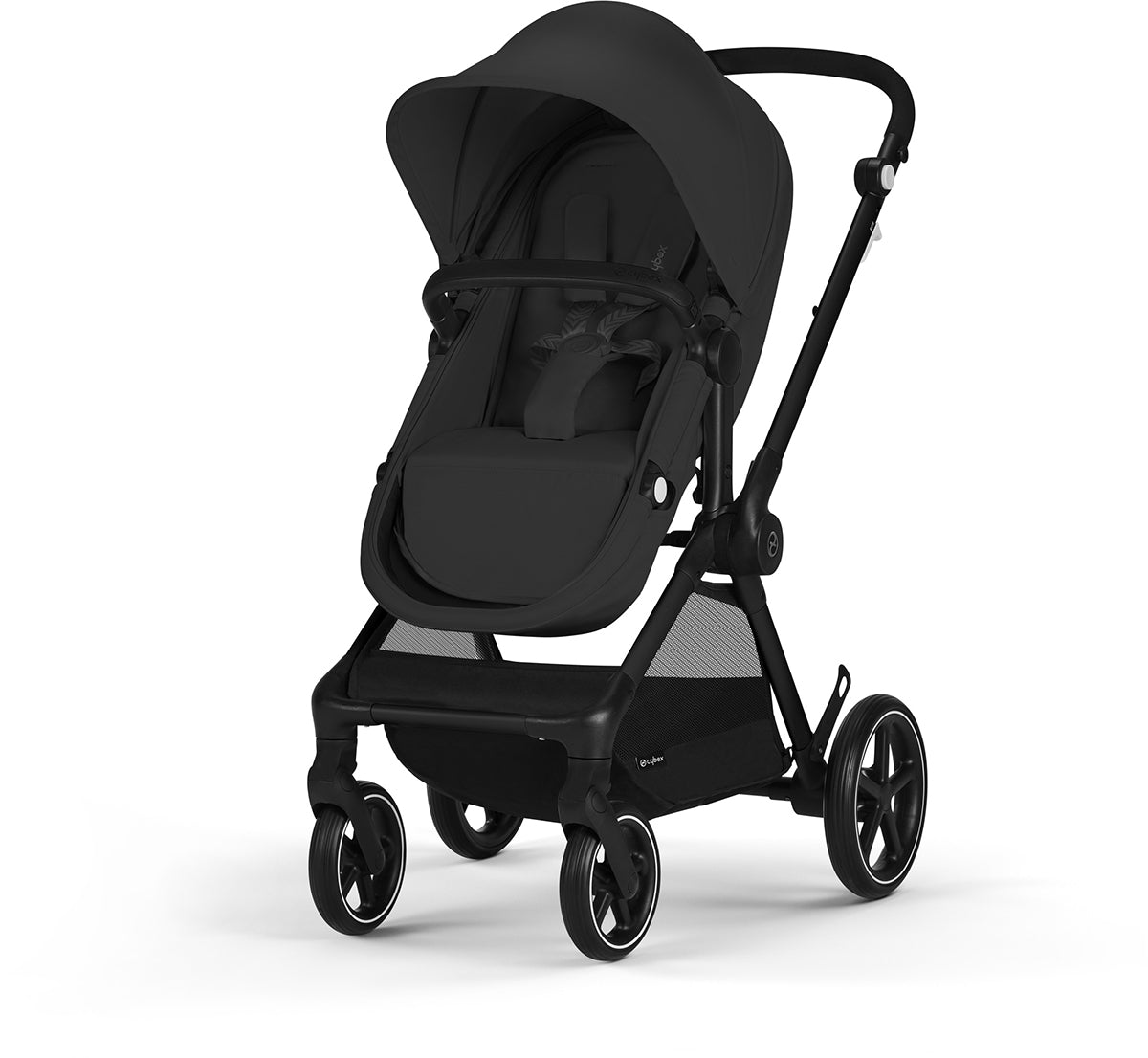 Cybex EOS 5-in-1 Stroller + Aton G Swivel SensorSafe Travel System - Black / Moon Black