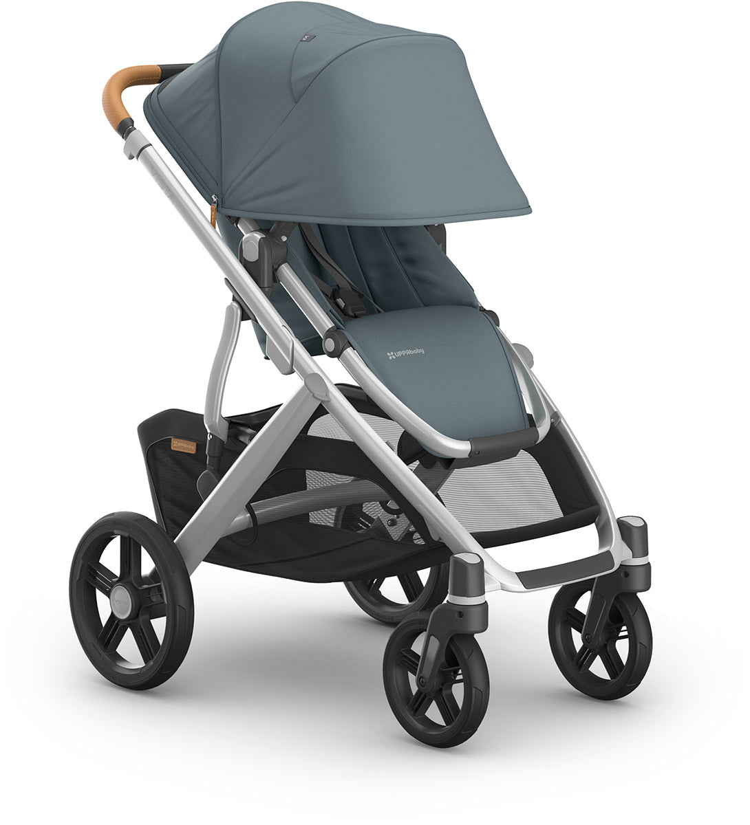 UPPAbaby Vista V3 Single-to-Double Stroller - Callum (Stone Blue / Silver Frame / Sand Leather)