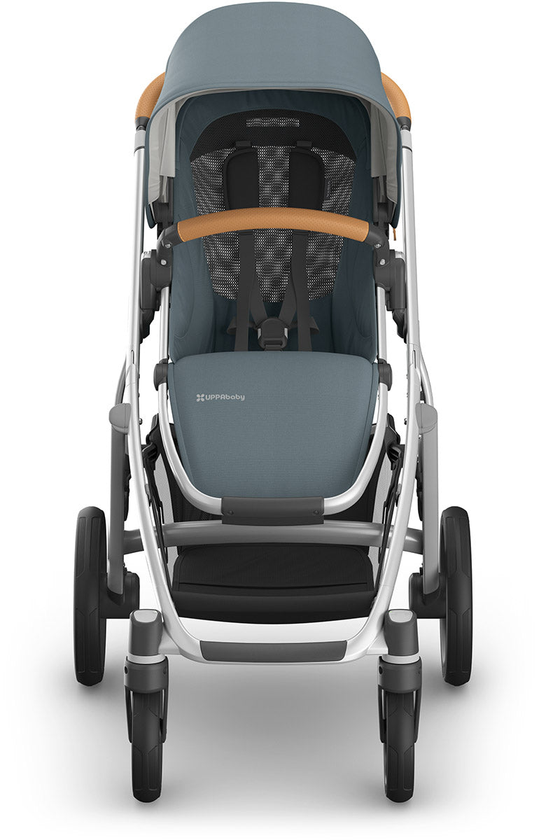 UPPAbaby Vista V3 Single-to-Double Stroller - Callum (Stone Blue / Silver Frame / Sand Leather)