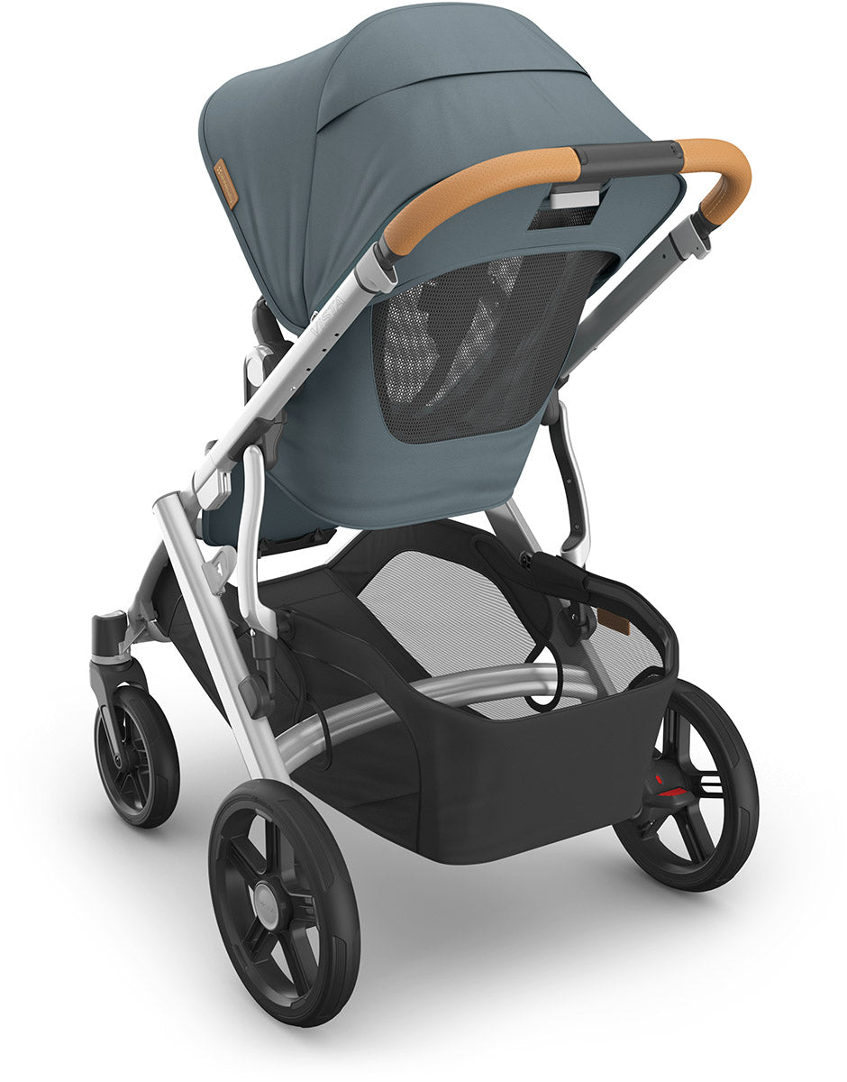 UPPAbaby Vista V3 Single-to-Double Stroller - Callum (Stone Blue / Silver Frame / Sand Leather)