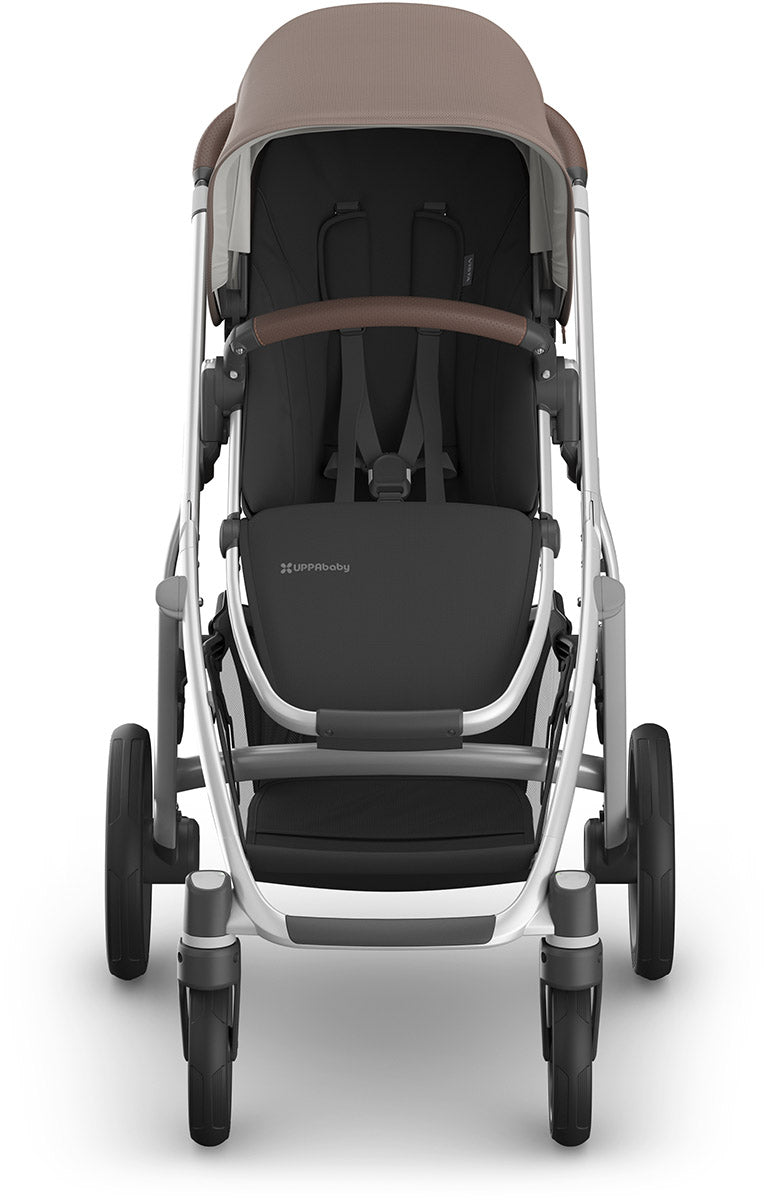 UPPAbaby Vista V3 Single-to-Double Stroller - Theo (Dark Taupe / Silver Frame / Chestnut Leather)