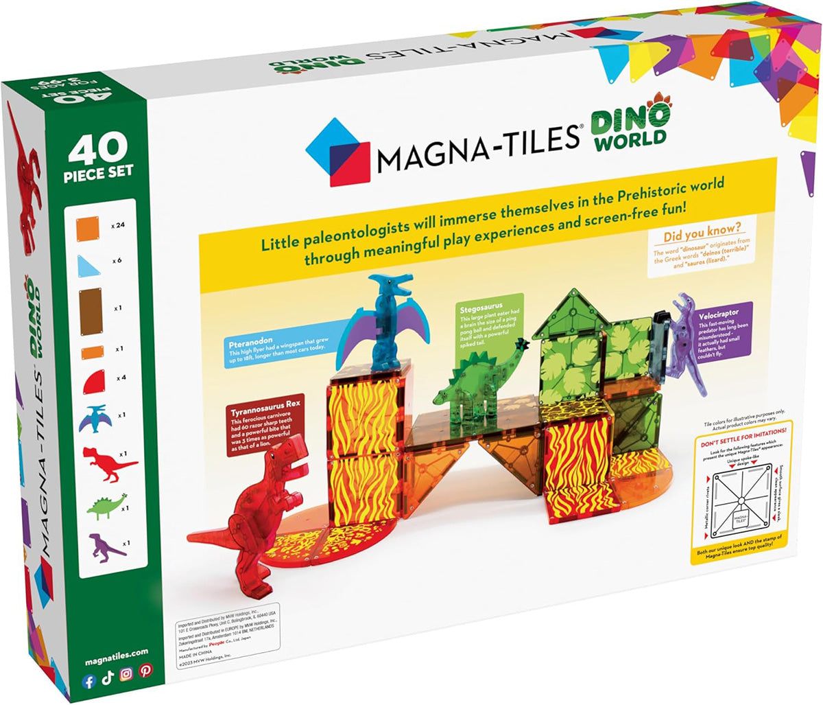 Magna-Tiles Dino World, 40-Piece Set