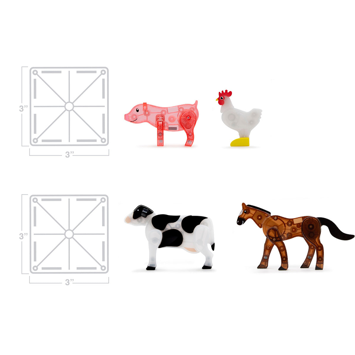 Magna-Tiles Farm Animals, 25-Piece Set