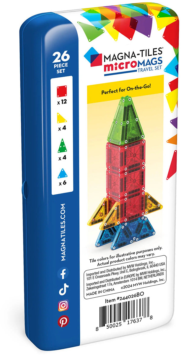 Magna-Tiles microMAGS, 26-Piece Travel Set