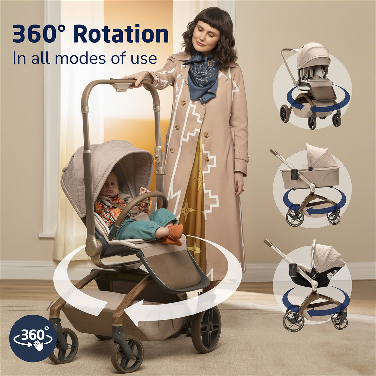 Maxi-Cosi Tana 360 Rotating Modular Stroller - Natural Heritage