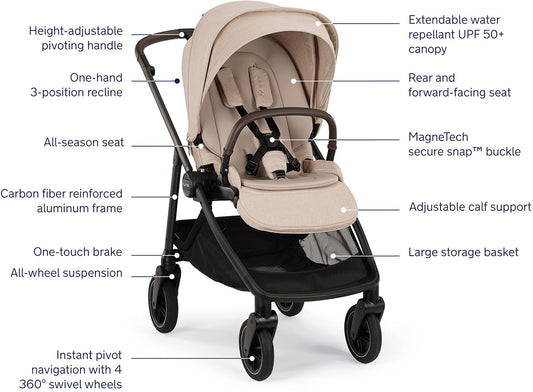 Nuna SWIV Lightweight Stroller - Biscotti