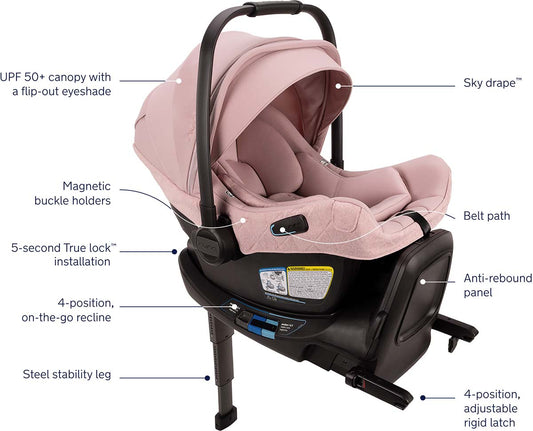 Nuna PIPA Aire RX Infant Car Seat + PIPA RELX Base with Load Leg - Thistle