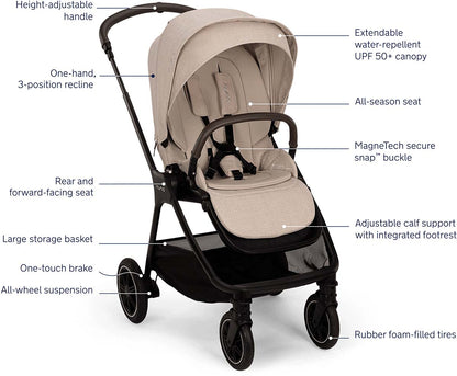 Nuna TRIV Next Compact Stroller - Biscotti