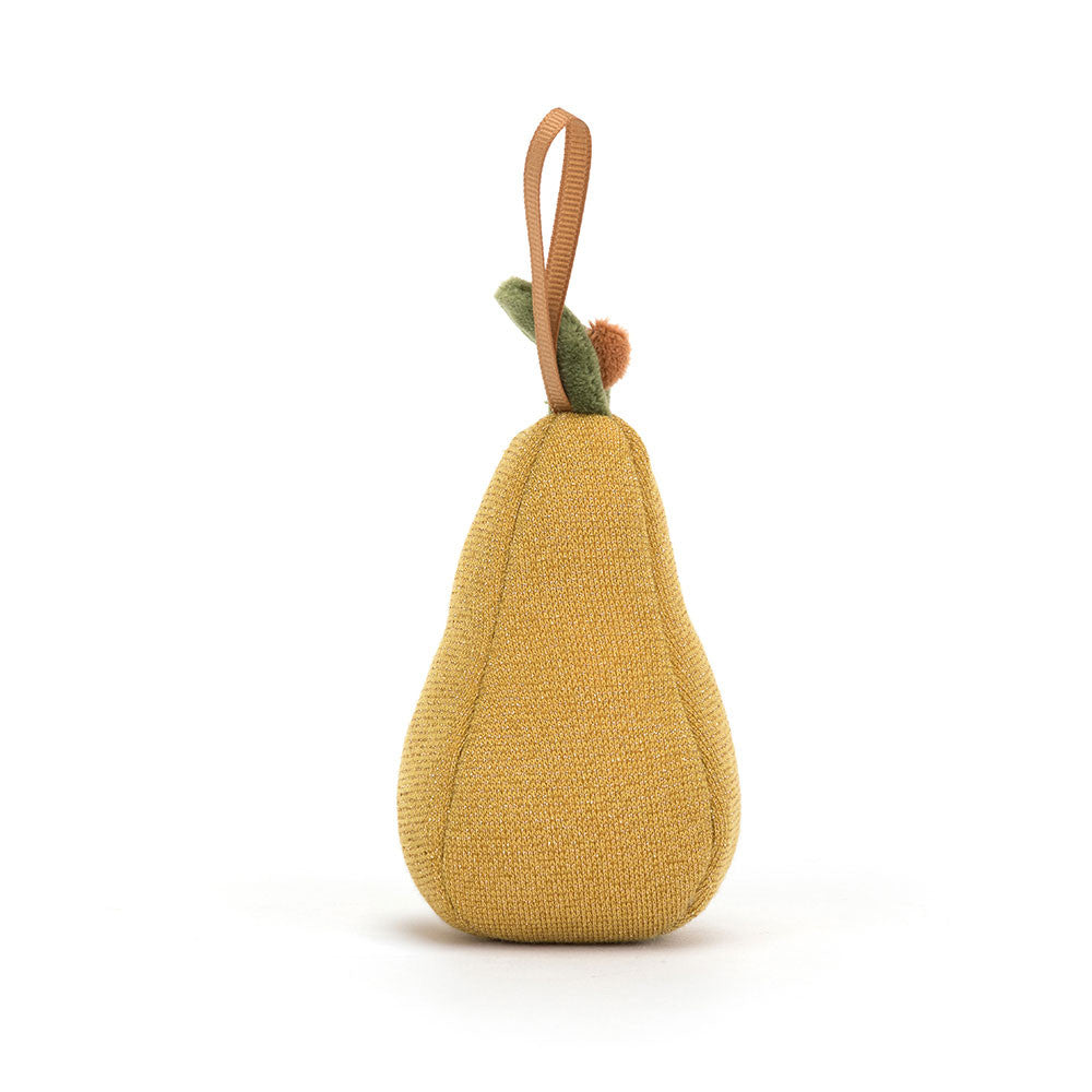 Jellycat Festive Folly Pear Ornament, 3"