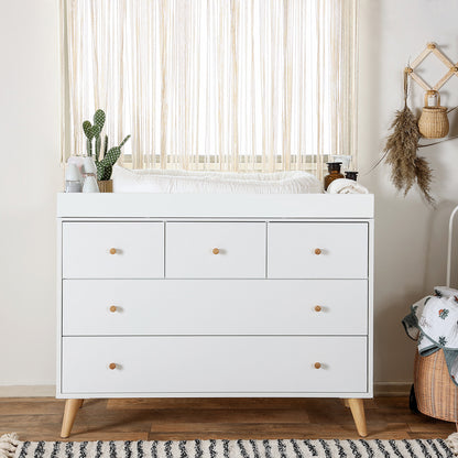 dadada Austin 5-Drawer Dresser - White / Natural