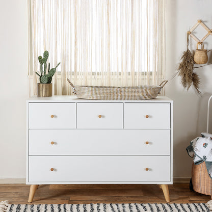 dadada Austin 5-Drawer Dresser - White / Natural