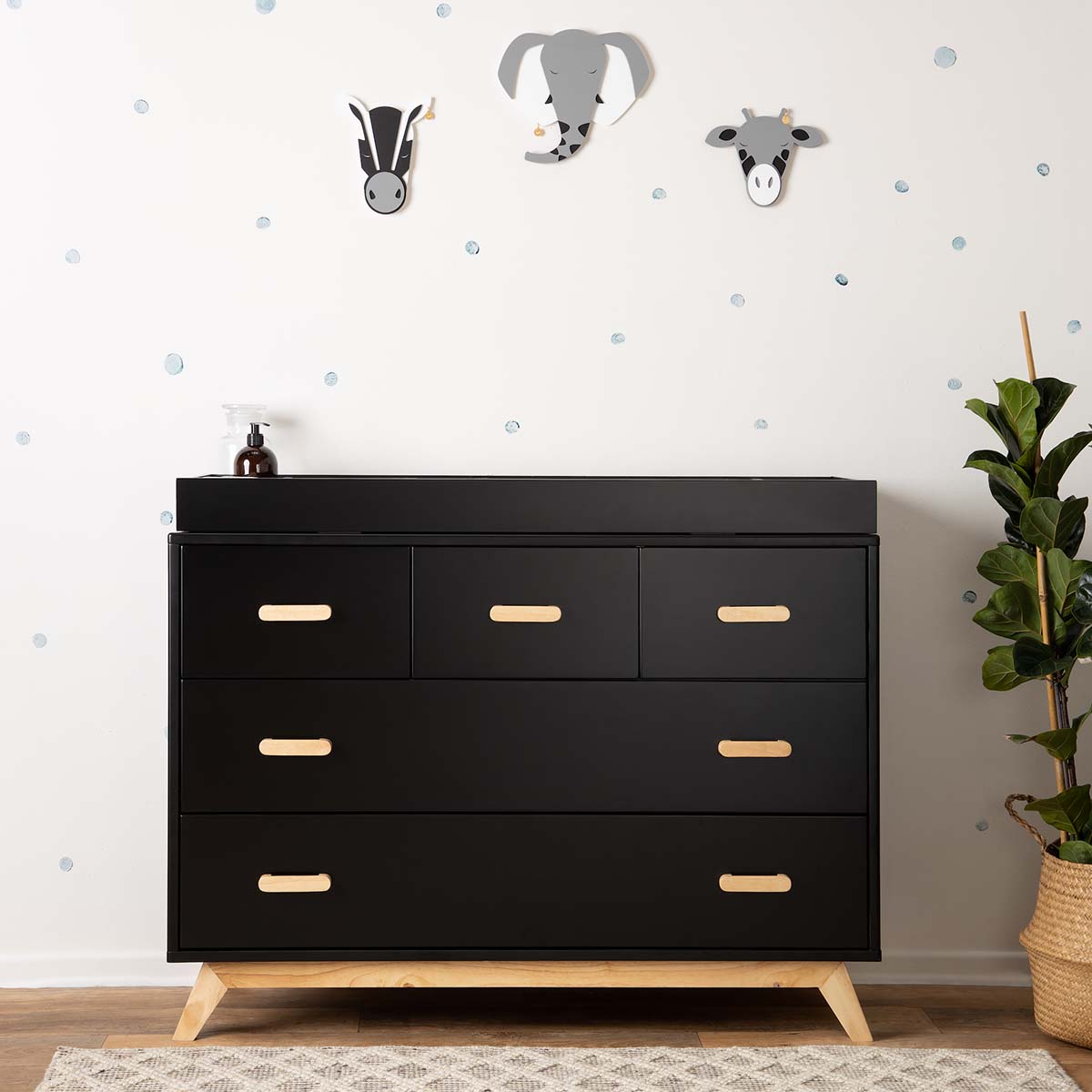 dadada Soho 5-Drawer Dresser - Black / Natural