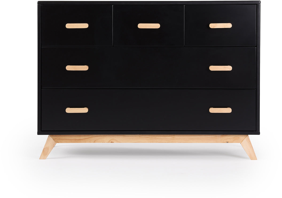 dadada Soho 5-Drawer Dresser - Black / Natural