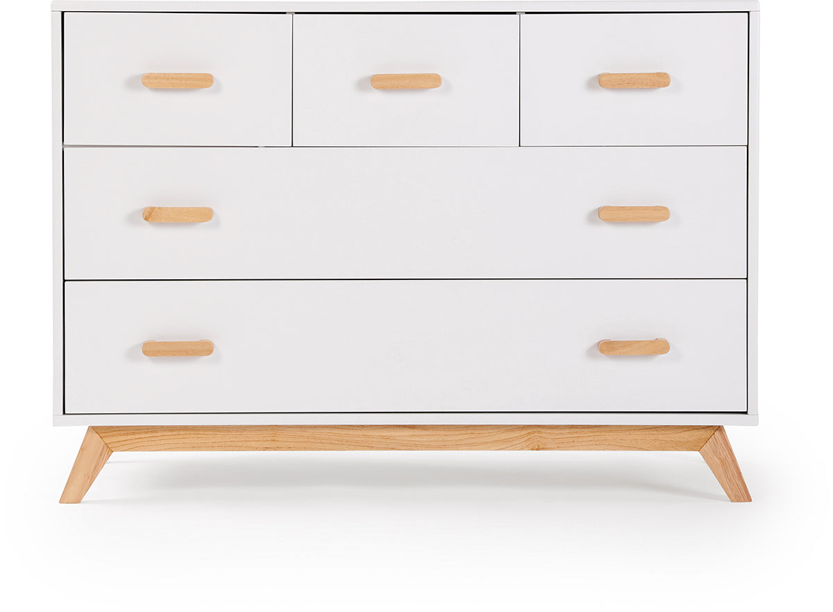 dadada Soho 5-Drawer Dresser - White / Natural