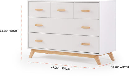 dadada Soho 5-Drawer Dresser - White / Natural