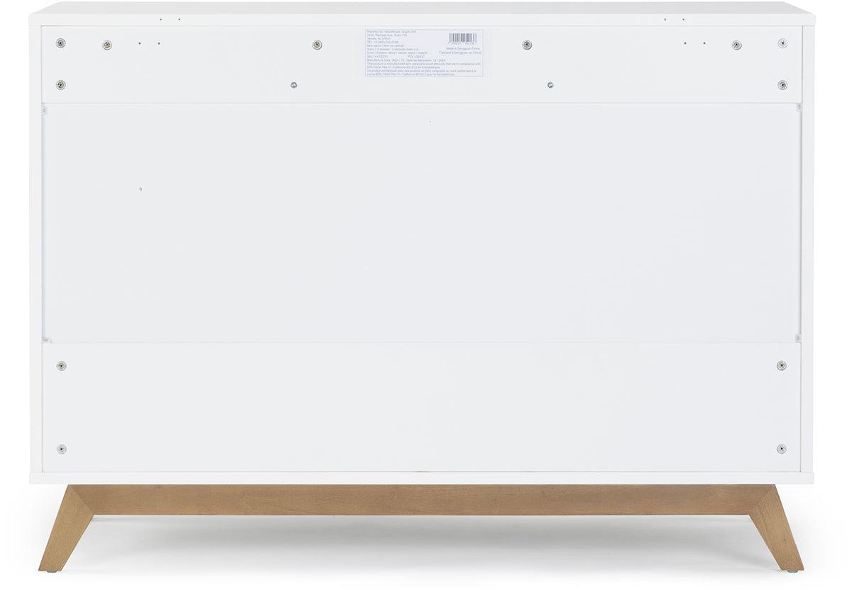 dadada Soho 5-Drawer Dresser - White / Walnut