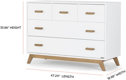 dadada Soho 5-Drawer Dresser - White / Walnut