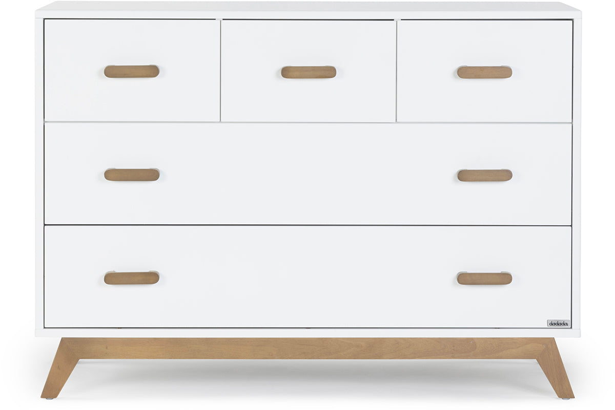 dadada Soho 5-Drawer Dresser - White / Walnut