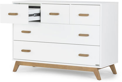 dadada Soho 5-Drawer Dresser - White / Walnut