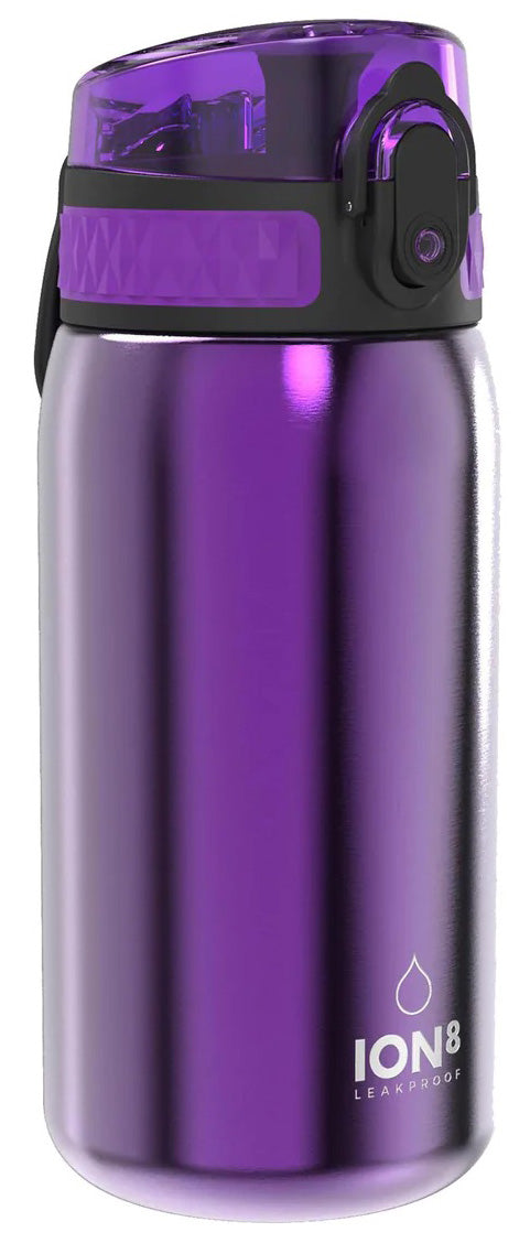 Ion8 Leak Proof Kids Stainless Steel Water Bottle, 13oz - Purple