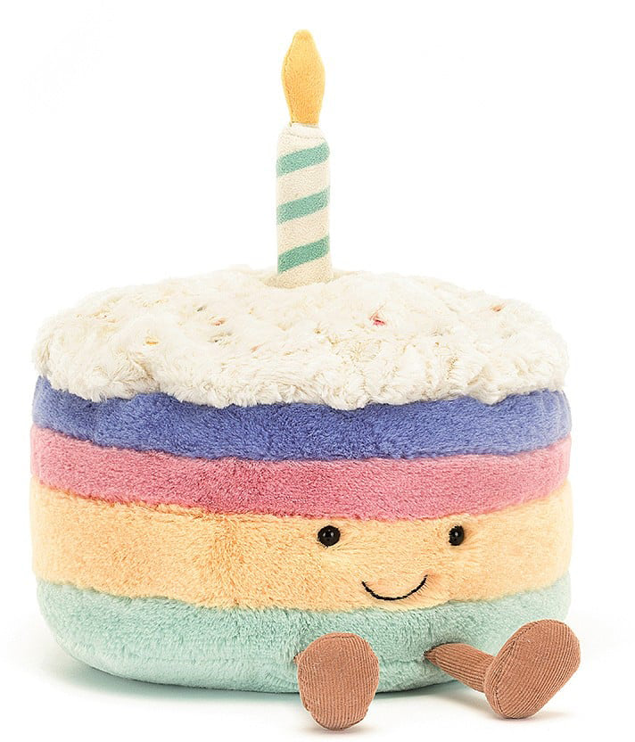 Jellycat Amuseable Rainbow Birthday Cake Large, 10"