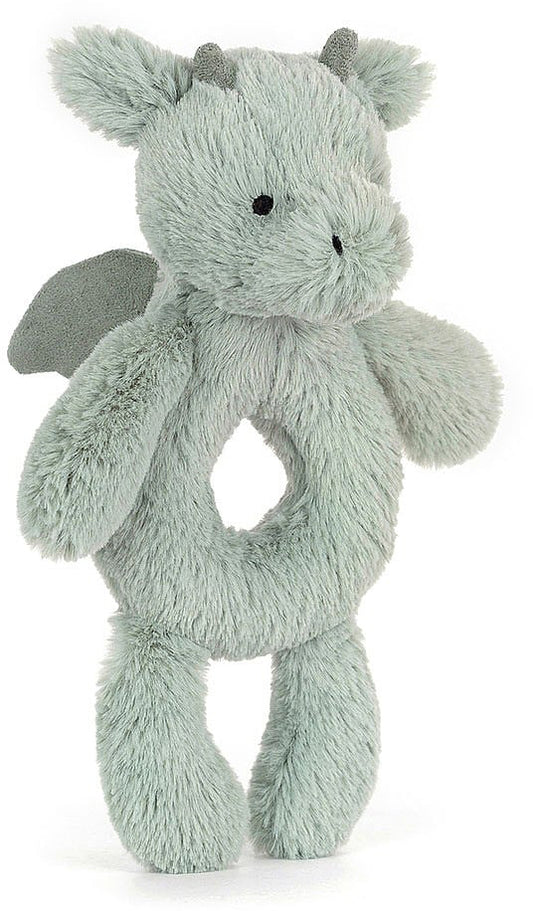 Jellycat Bashful Dragon Ring Rattle, 7"