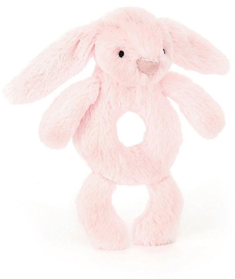 Jellycat Bashful Pink Bunny Ring Rattle, 7"