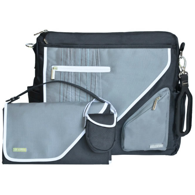 JJ Cole Metra Diaper Bag - Black Stitch