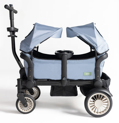 Joey (2 Seater) Stroller Wagon with 2 Canopies - Blue