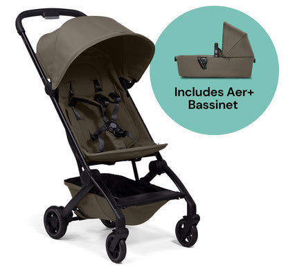 Joolz Aer+ Lightweight Compact Stroller + Bassinet Bundle - Hazel Brown