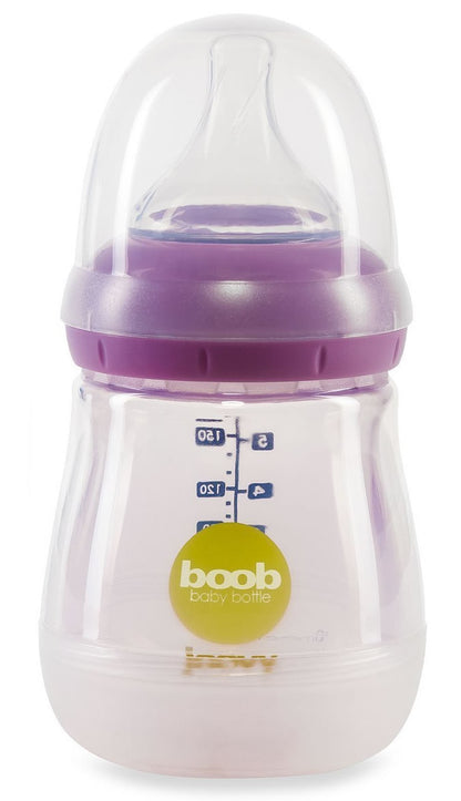 Joovy Boob PP Baby Bottle + Insulator - 5 oz, Purple