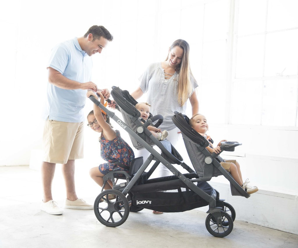 Joovy Qool Single to Double Stroller - Black Melange