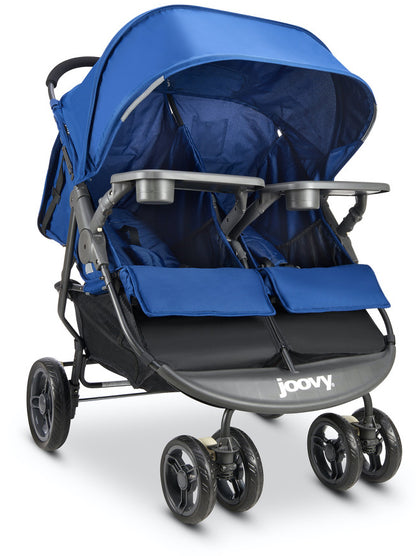 Joovy ScooterX2 Side by Side Double Stroller with Tray - Blueberry