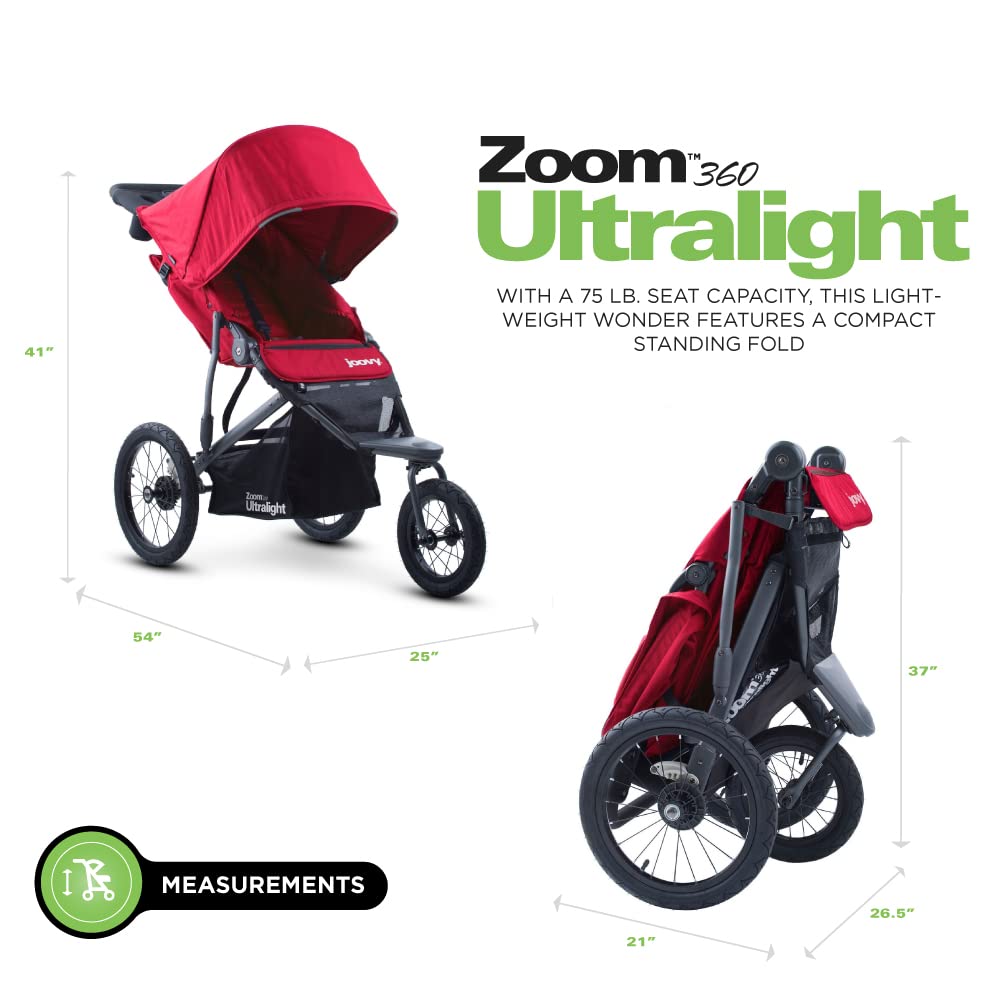 Joovy Zoom 360 Ultralight Jogging Stroller - Red