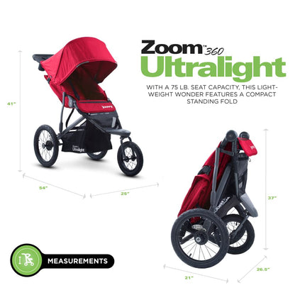 Joovy Zoom 360 Ultralight Jogging Stroller - Red