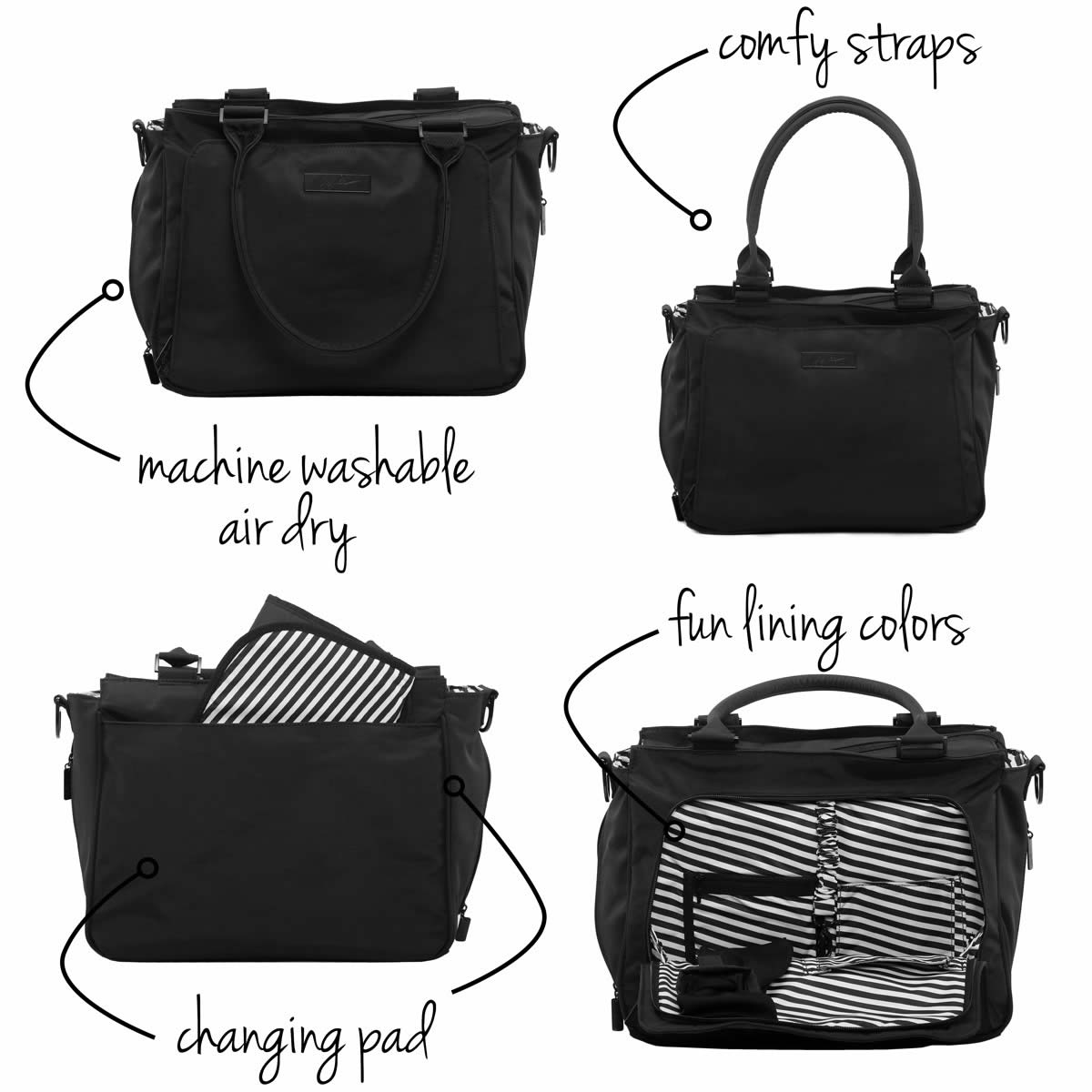 Ju-Ju-Be Be Classy Tote Diaper Bag - Black Out