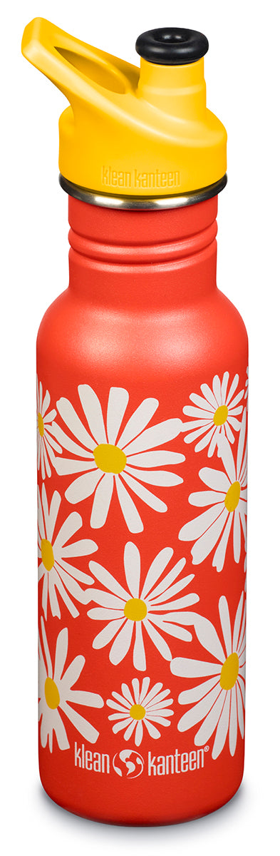 Klean Kanteen Classic Stainless Steel Bottle, 18 oz - Daisy