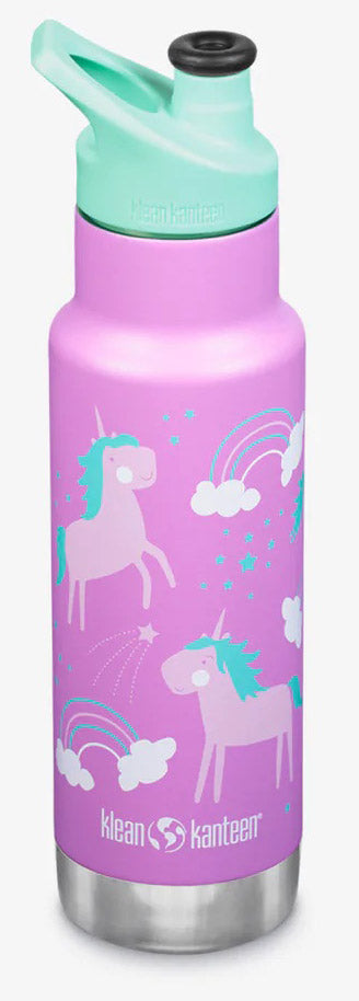 Klean Kanteen Kid Classic Insulated Stainless Steel Bottle, 12 oz - Unicorns