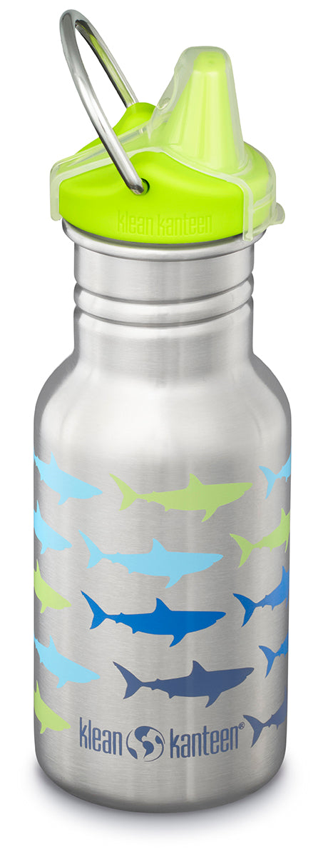 Klean Kanteen Kid Classic Sippy Water Bottle, 12 oz - Sharks