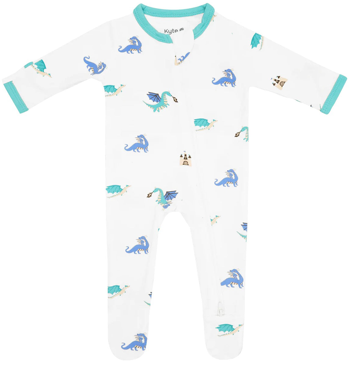 Kyte Baby Zippered Footie - Dragon (0-3M)